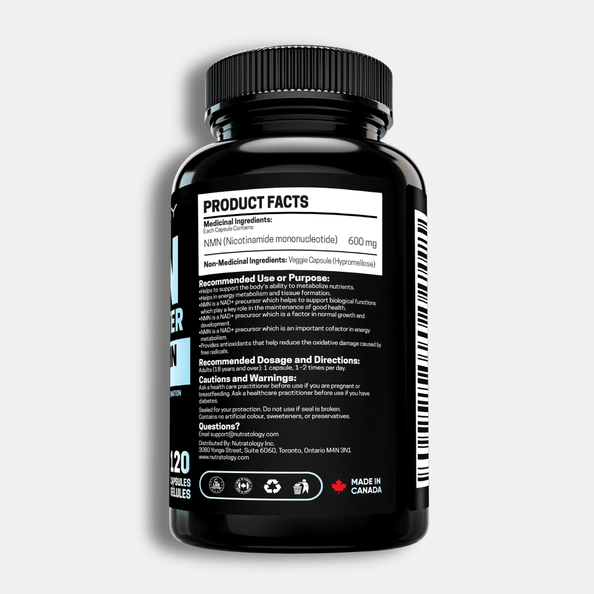 Nutratology NMN Supplement - NAD+ Booster - 120 Capsules