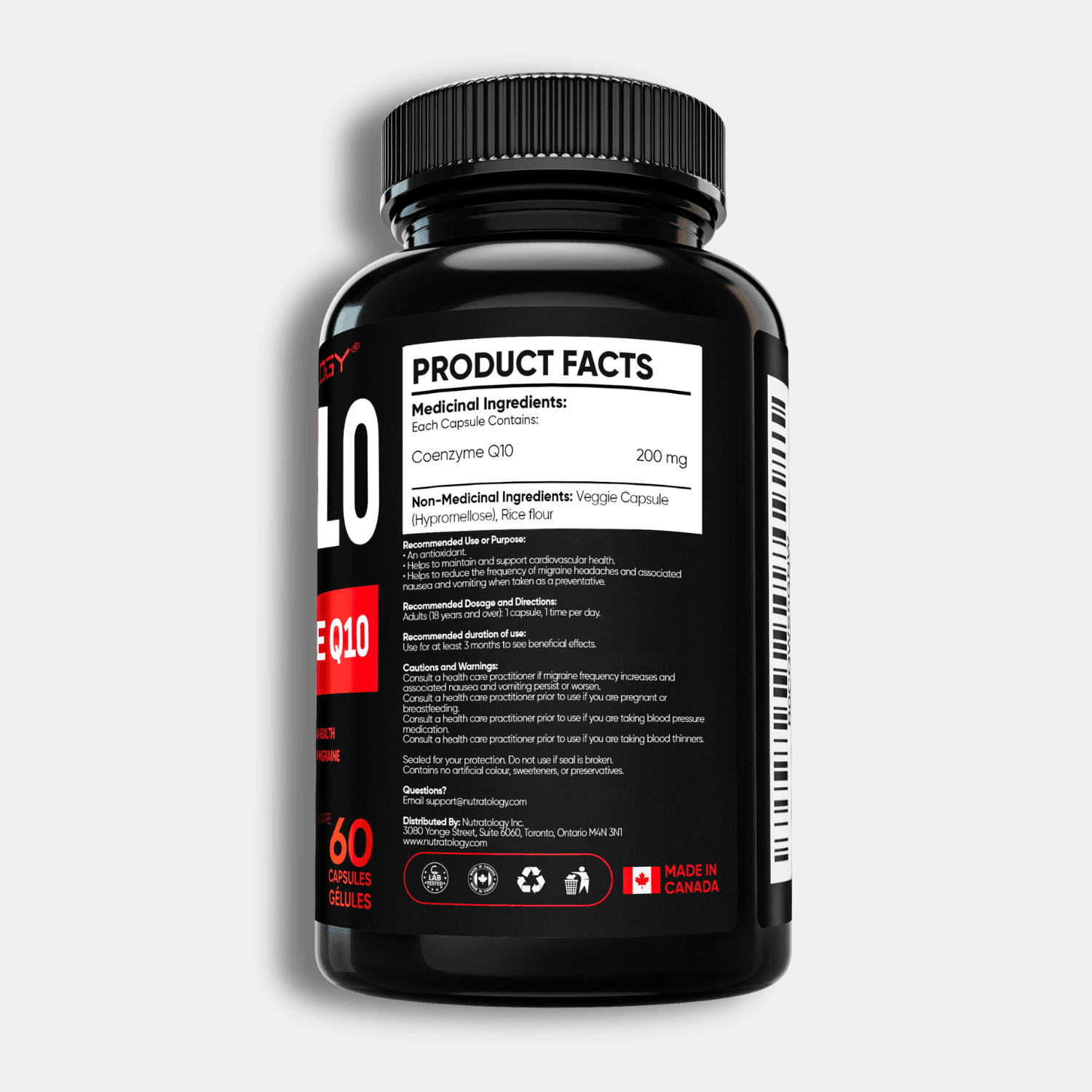 Nutratology CoQ10 Supplement - 60 Capsules