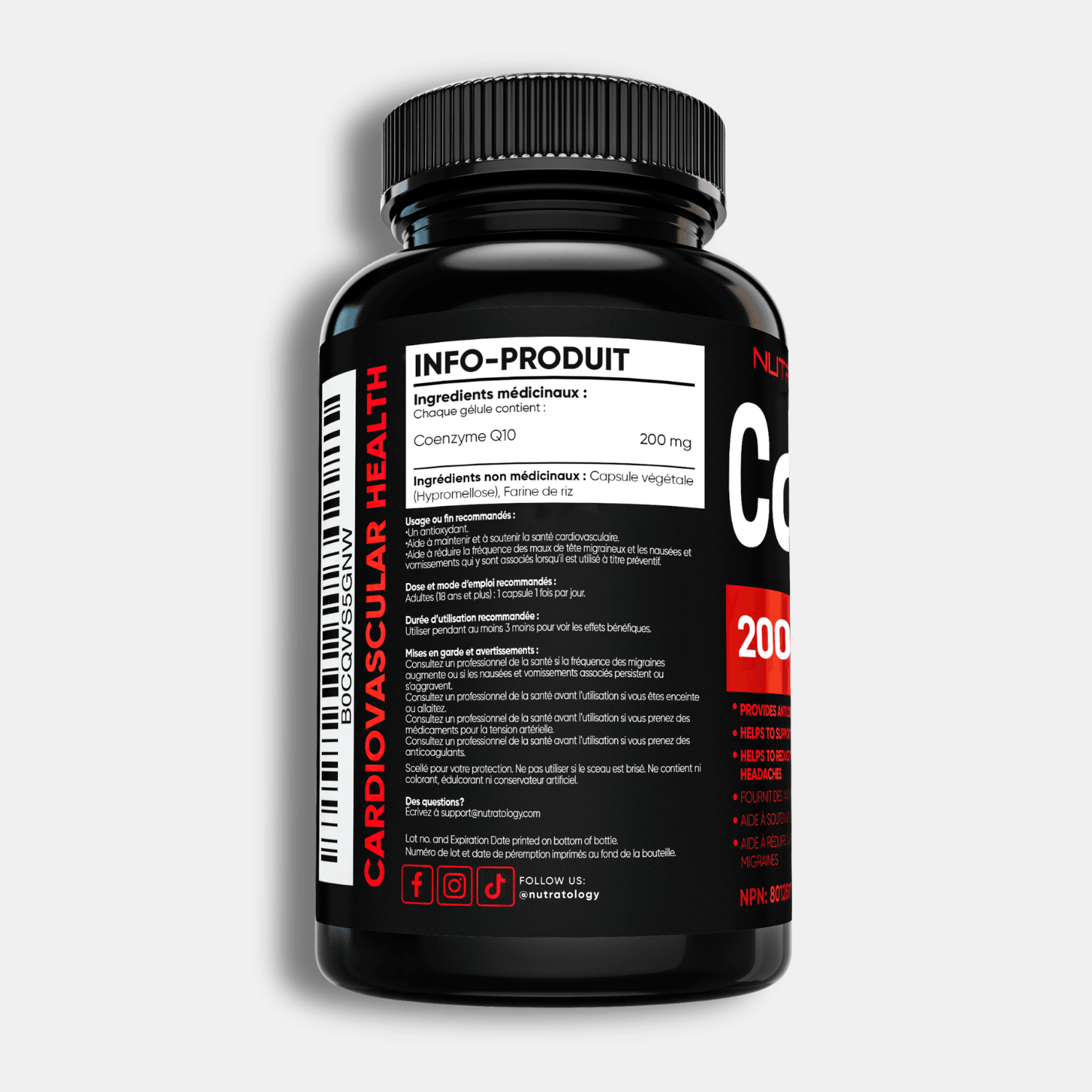 Nutratology CoQ10 Supplement - 60 Capsules