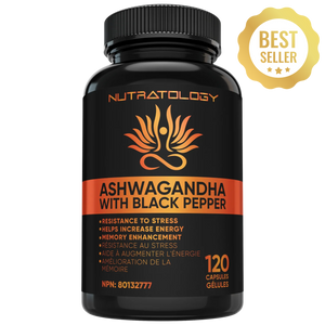 Nutratology Organic Ashwagandha with Black Pepper - 120 Capsules