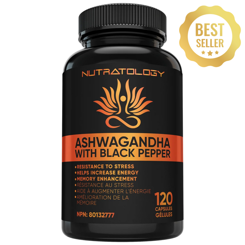 Nutratology Organic Ashwagandha with Black Pepper - 120 Capsules