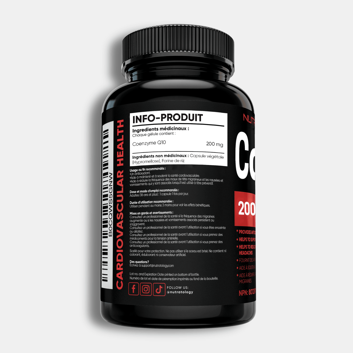 Nutratology CoQ10 Supplement - 120 Capsules