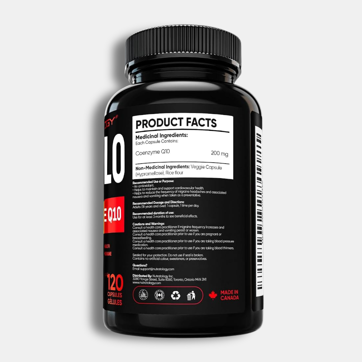 Nutratology CoQ10 Supplement - 120 Capsules