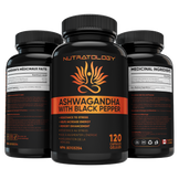 Nutratology Organic Ashwagandha with Black Pepper - 120 Capsules