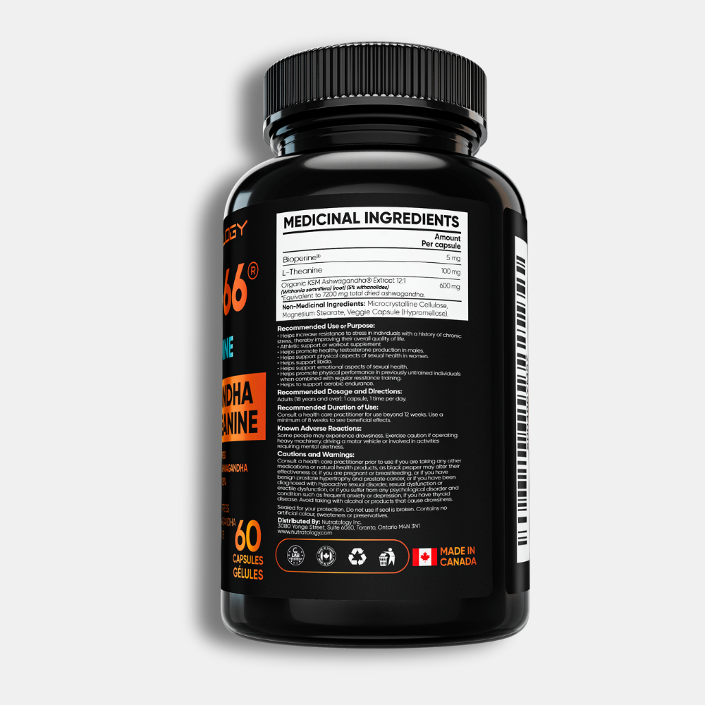 Nutratology Ashwagandha KSM-66 + L-Theanine - 60 Capsules