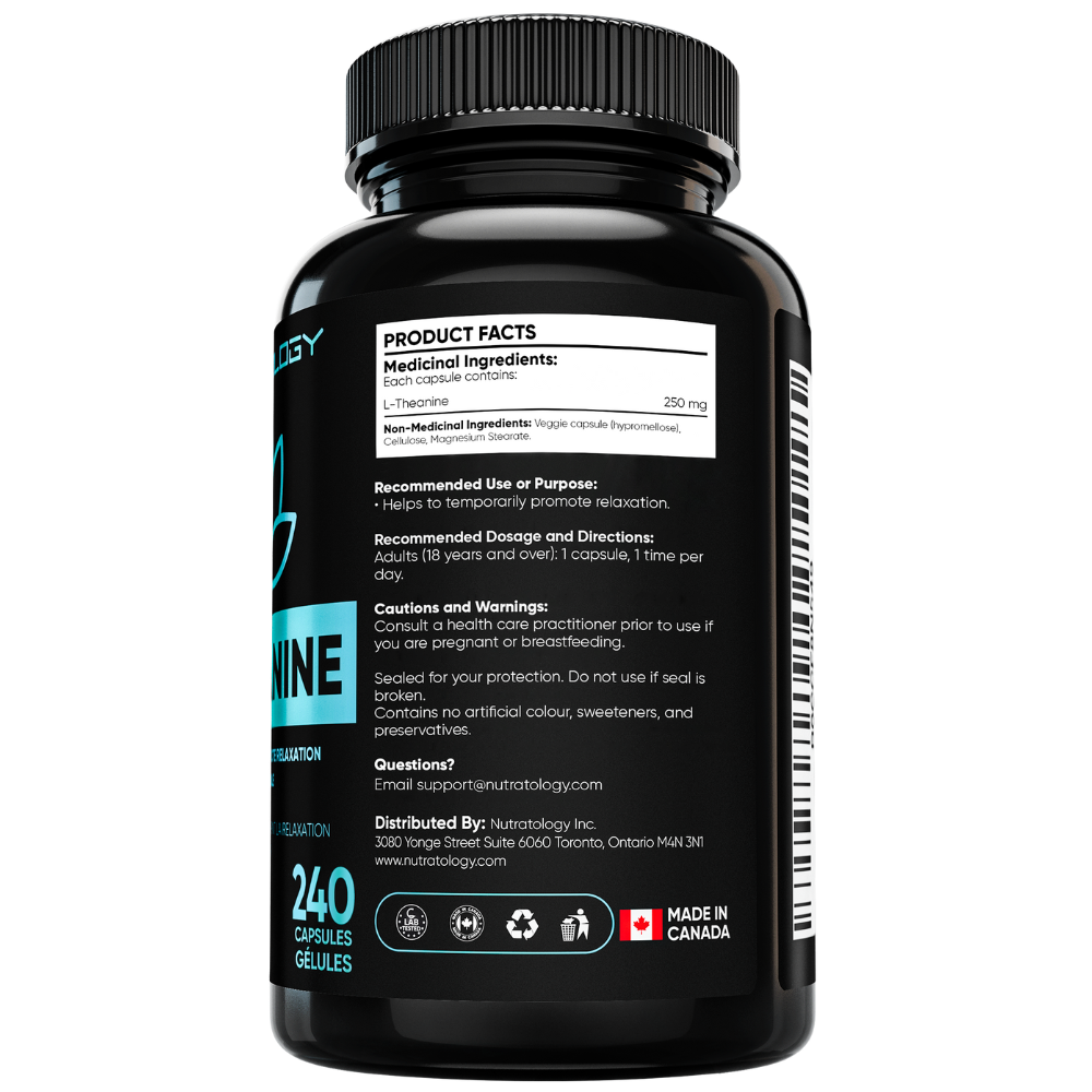 Nutratology L-Theanine Supplement - Supplements For Anxiety - Calming Supplements