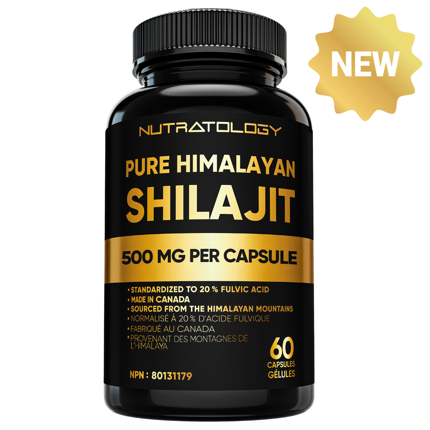 Nutratology Pure Himalayan Shilajit Capsules - 60 Capsules