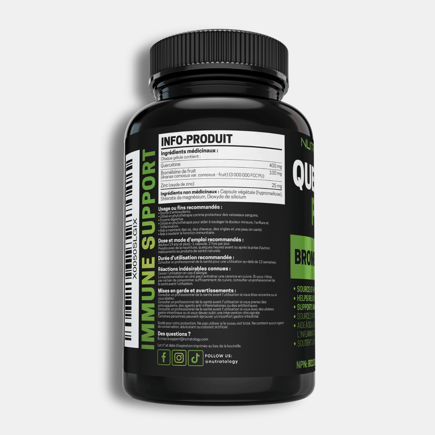 Nutratology Quercetin Plus Supplement with Bromelain - 60 Capsules