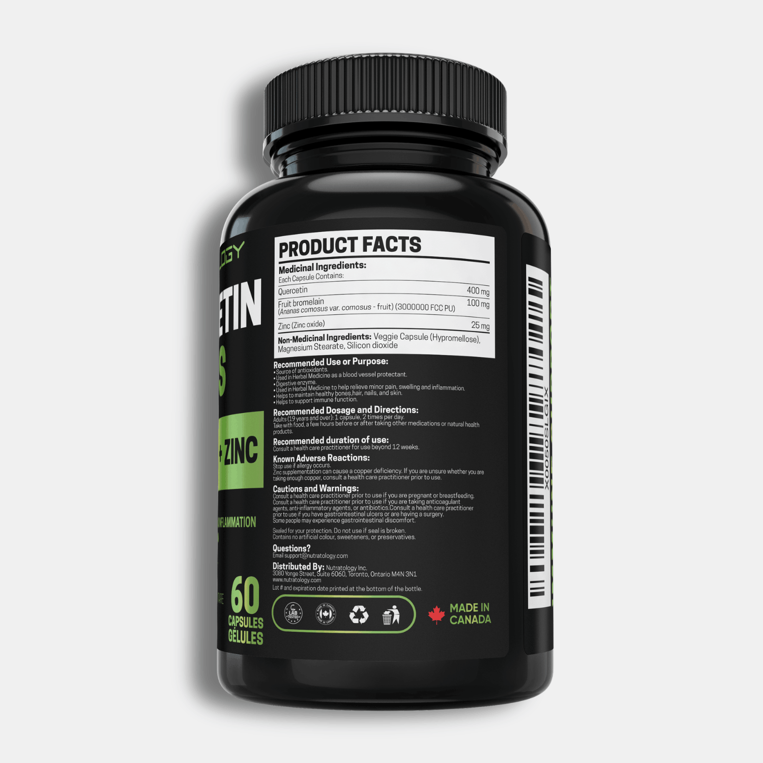 Nutratology Quercetin Plus Supplement with Bromelain - 60 Capsules