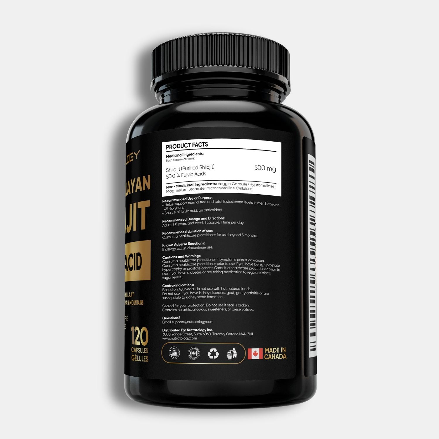 Nutratology Pure Himalayan Shilajit Capsules - 120 Capsules