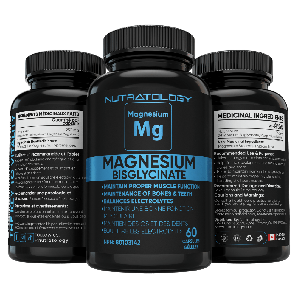 Nutratology Magnesium Bisglycinate for Muscle Relaxation - 60 Capsules