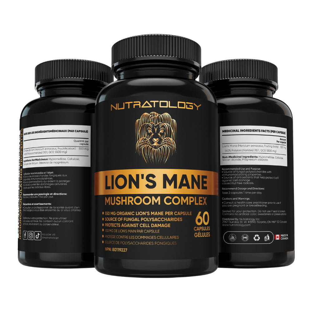 Nutratology Organic Lion's Mane Mushroom Complex - 60 Capsules